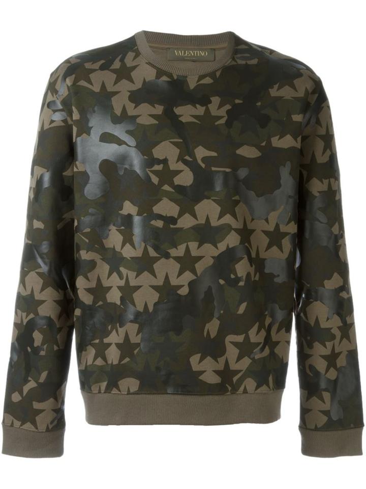 Valentino 'camustars' Sweatshirt, Men's, Size: Medium, Green, Cotton/polyamide