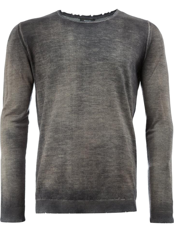 Avant Toi Faded Fine Knit Jumper - Grey