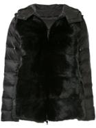 P.a.r.o.s.h. Faux Fur Puffer Jacket - Black