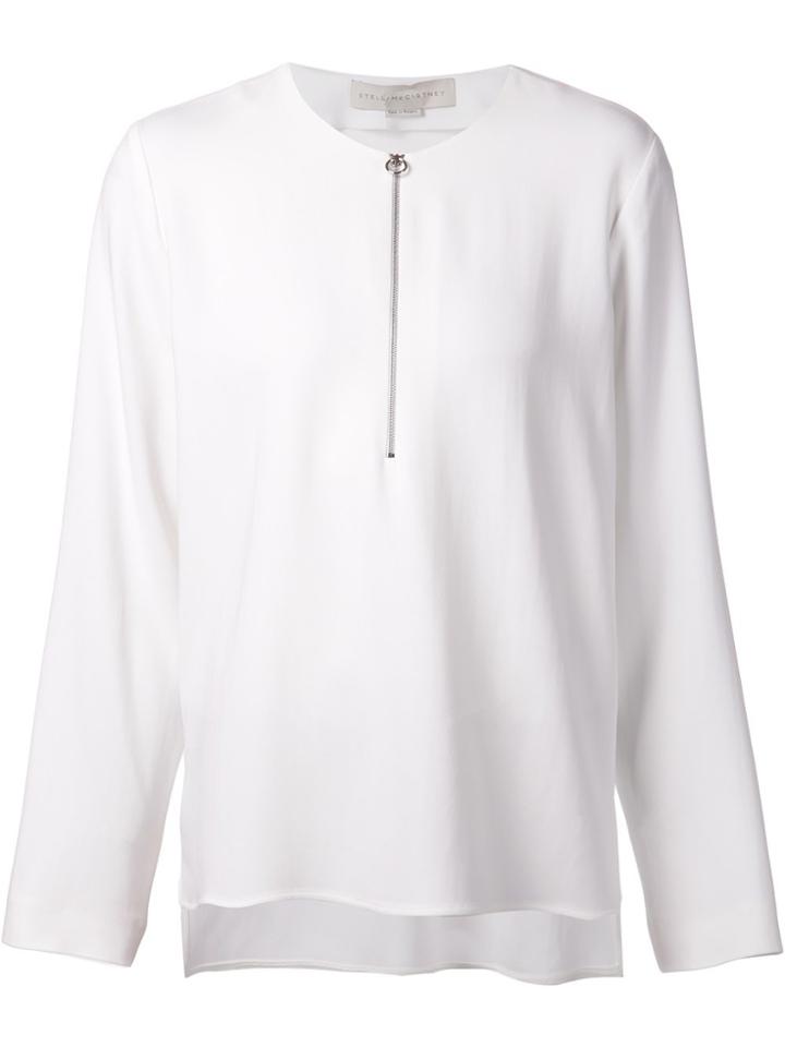 Stella Mccartney Zipped Up Neck Top - White