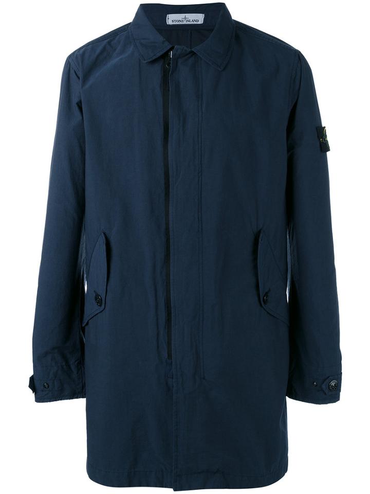 Stone Island - Light Twill Coat - Men - Cotton/polyamide - M, Blue, Cotton/polyamide