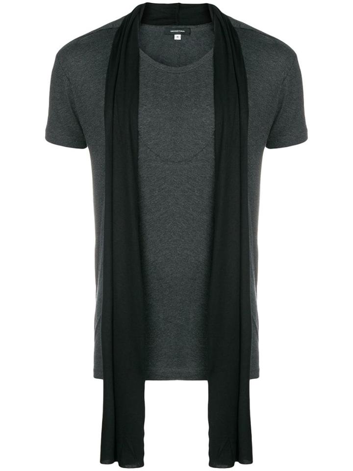 Unconditional Scarf Detail T-shirt - Grey