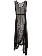 Taylor Sheer Draped Midi Dress - Black