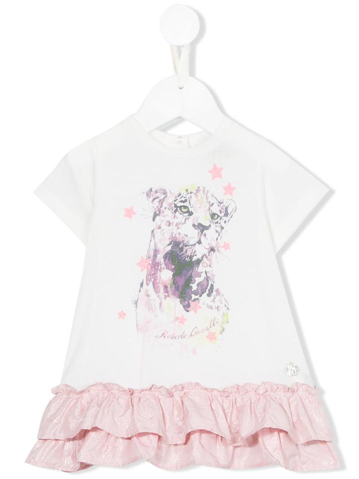 Roberto Cavalli Kids - Ballerina Frill Hem Dress - Kids - Cotton/spandex/elastane - 12 Mth, White