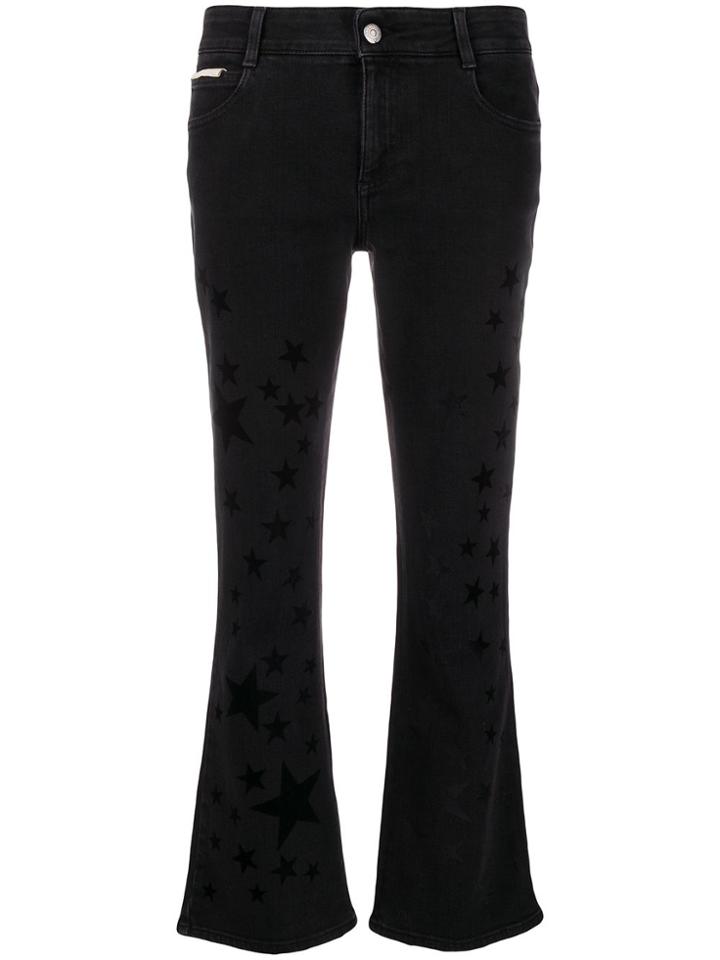 Stella Mccartney Star Print Kick-flare Jeans - Black