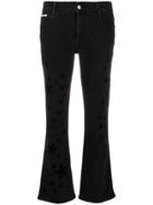 Stella Mccartney Star Print Kick-flare Jeans - Black