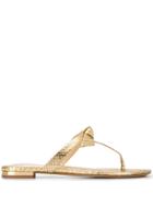 Alexandre Birman Bow Detail Flip Flops - Gold