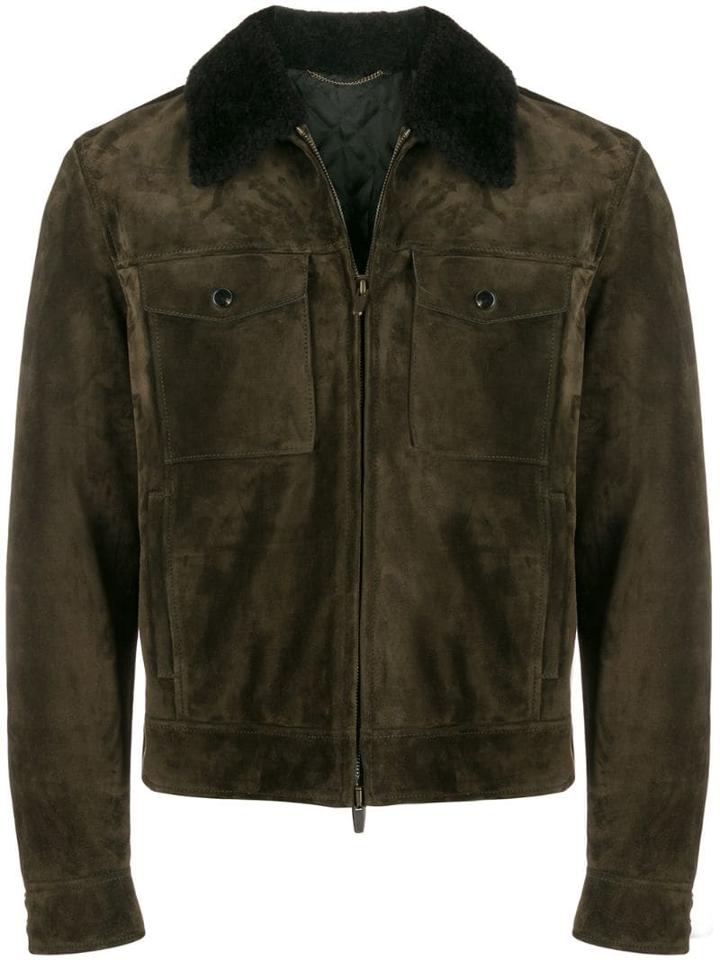Ajmone Zip Front Jacket - Brown