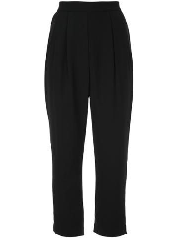 Clane Cropped Tailored Trousers - Black
