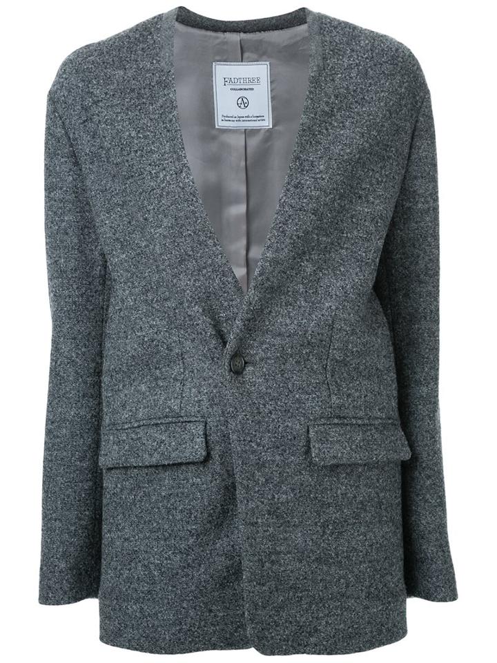 Fad Three Colarless Blazer Jacket