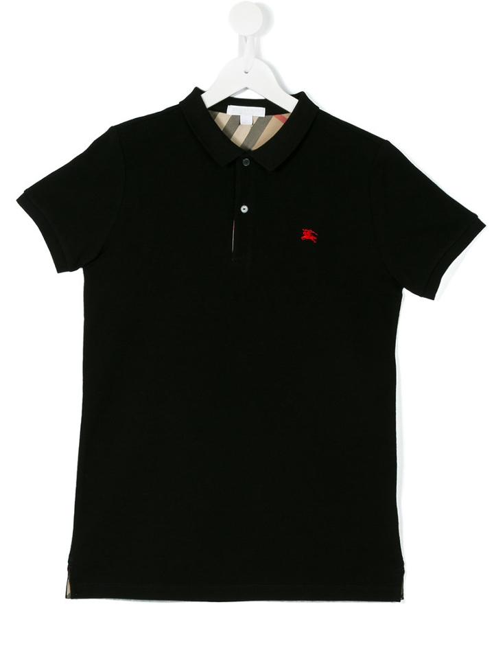 Burberry Kids - Logo Embroidery Polo Shirt - Kids - Cotton - 14 Yrs, Black