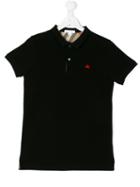 Burberry Kids - Logo Embroidery Polo Shirt - Kids - Cotton - 14 Yrs, Black