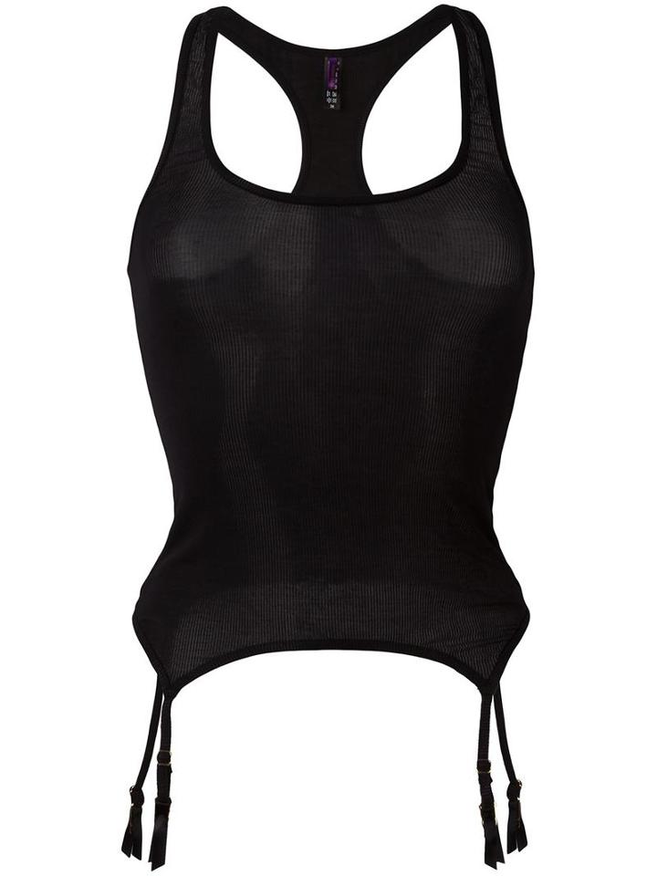 Maison Close 'bellevue' Tank Top Suspenders, Women's, Size: Small, Black, Spandex/elastane/modal