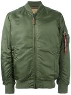 Alpha Industries Padded Bomber Jacket, Adult Unisex, Size: Large, Green, Nylon/polyester