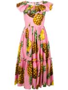 Dolce & Gabbana Pineapple Print Dress, Women's, Size: 46, Cotton
