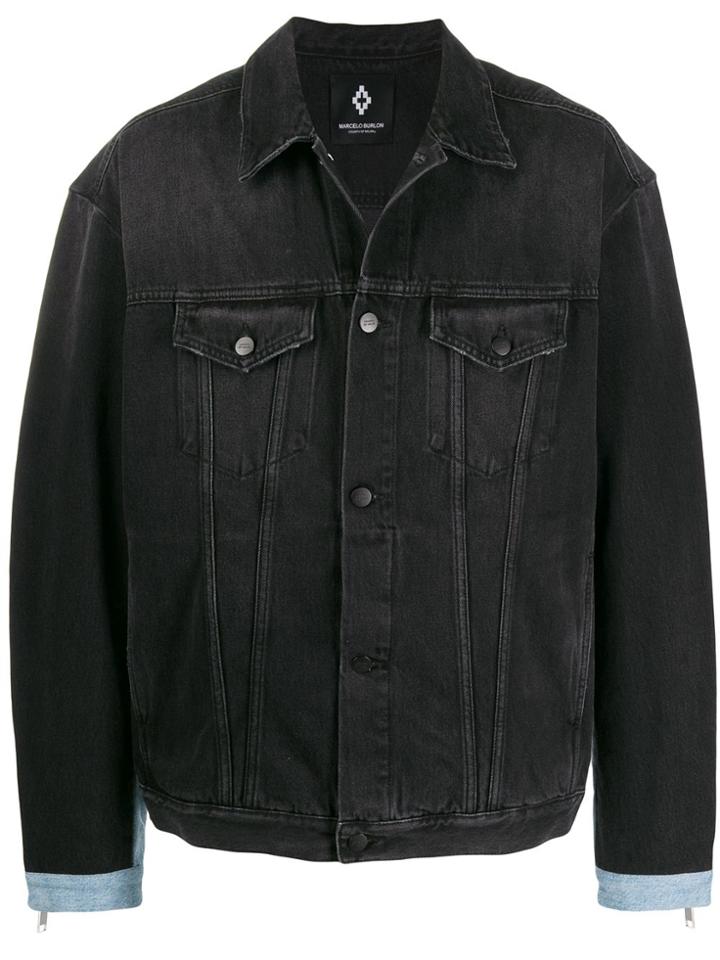 Marcelo Burlon County Of Milan Distressed Wash Jns Jacket Black White