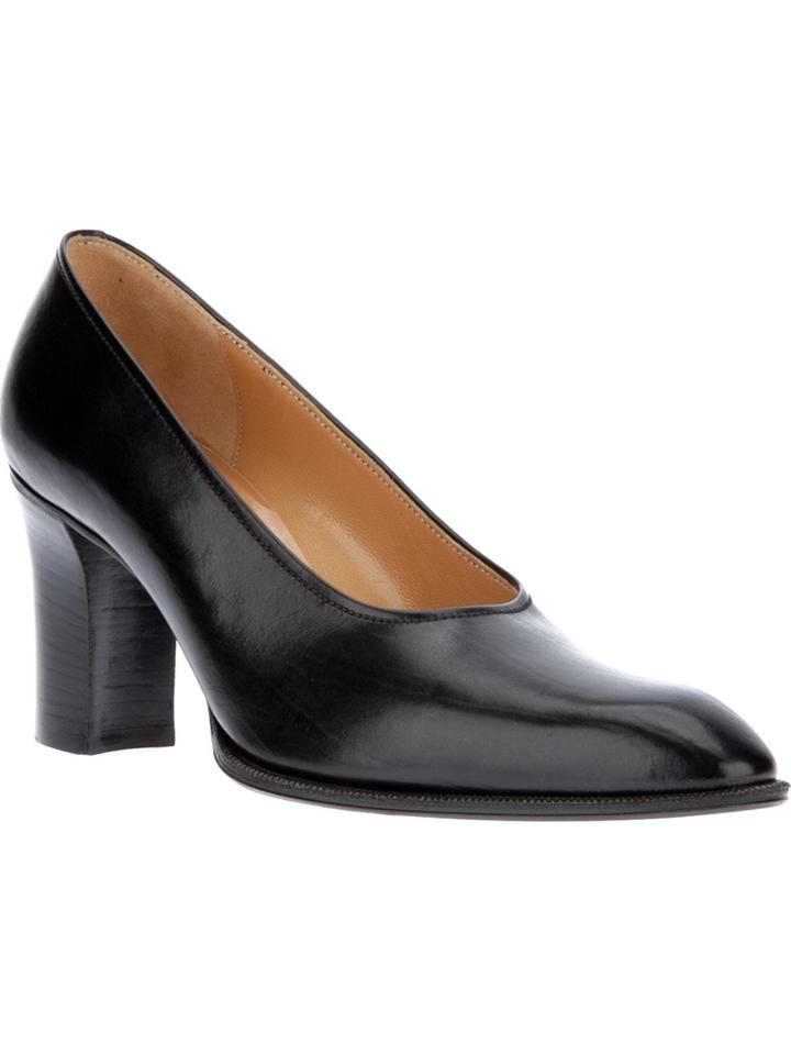 Hermes Vintage Block Heel Pump