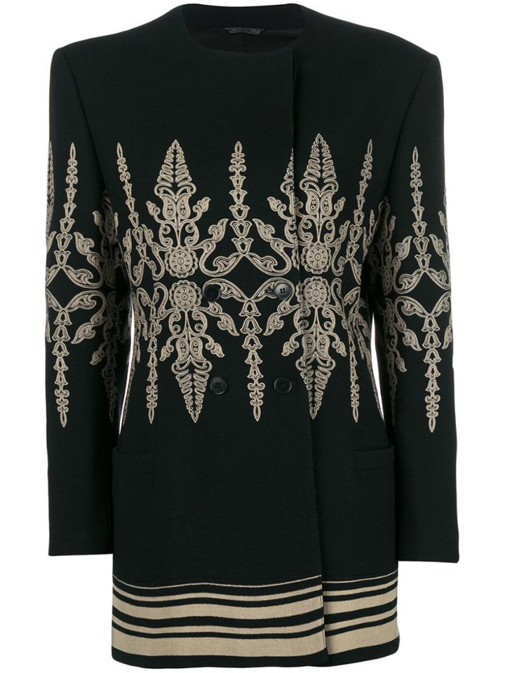 Versace Vintage Double Breasted Coat - Black