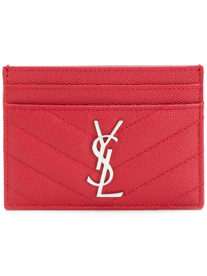 Saint Laurent Logo Cardholder - Red