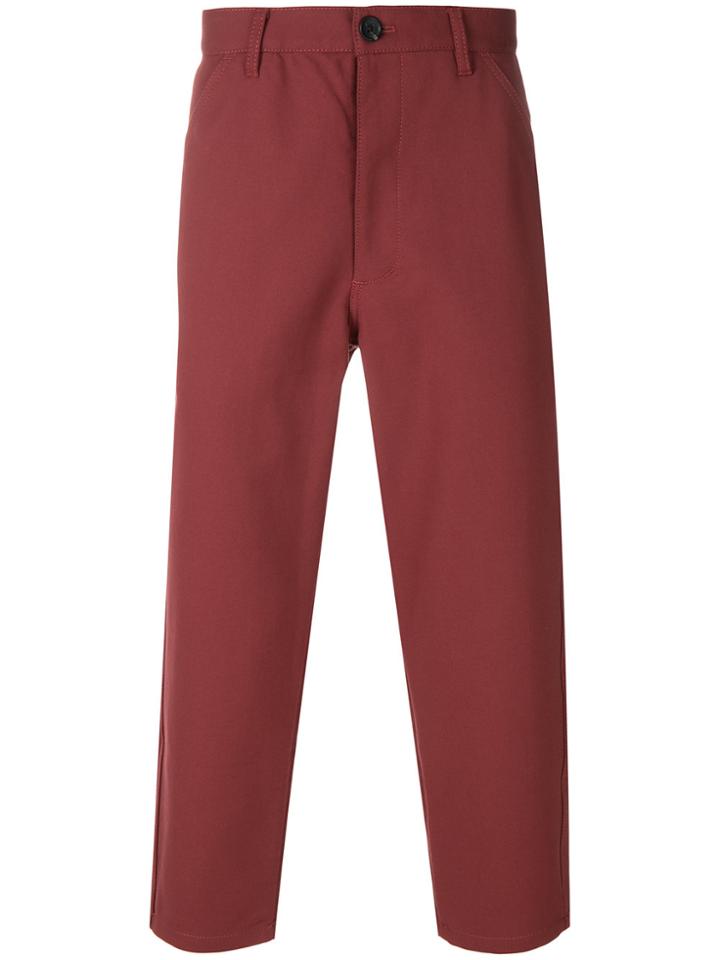 Comme Des Garçons Shirt Boys Cropped Chinos - Red