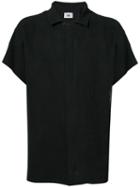 Chapter - Zipped Shortsleeved Shirt - Men - Linen/flax/tencel - S, Black, Linen/flax/tencel