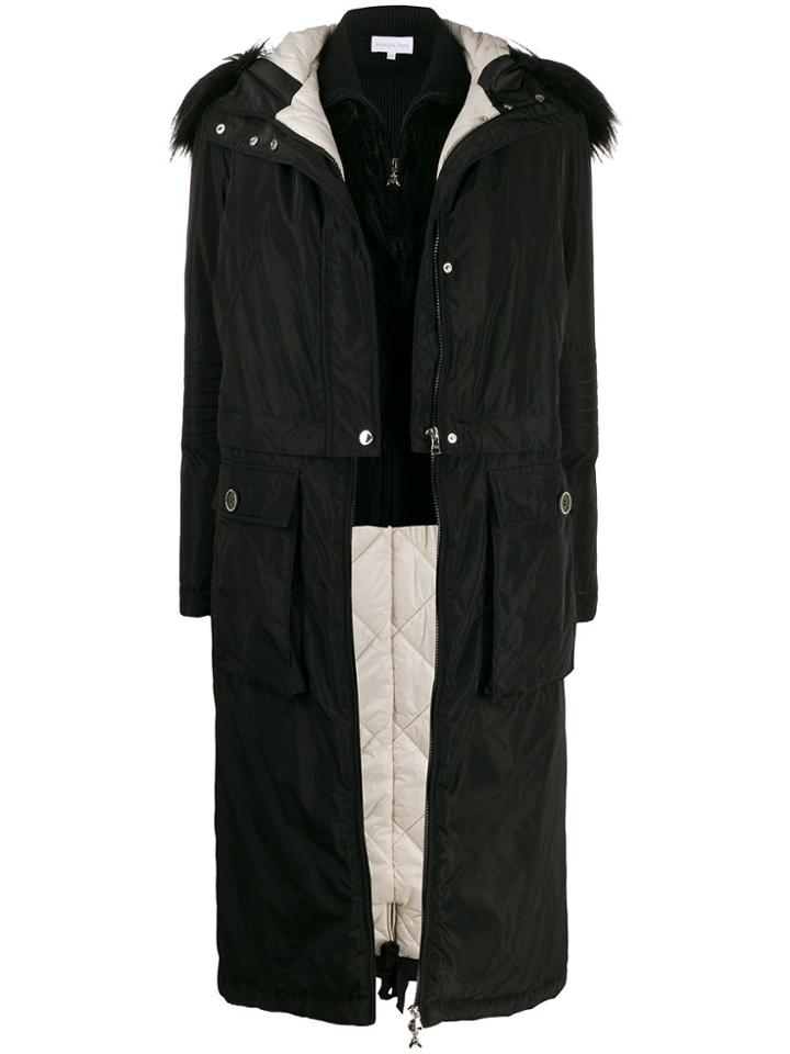 Patrizia Pepe Long Double-layered Parka - Black