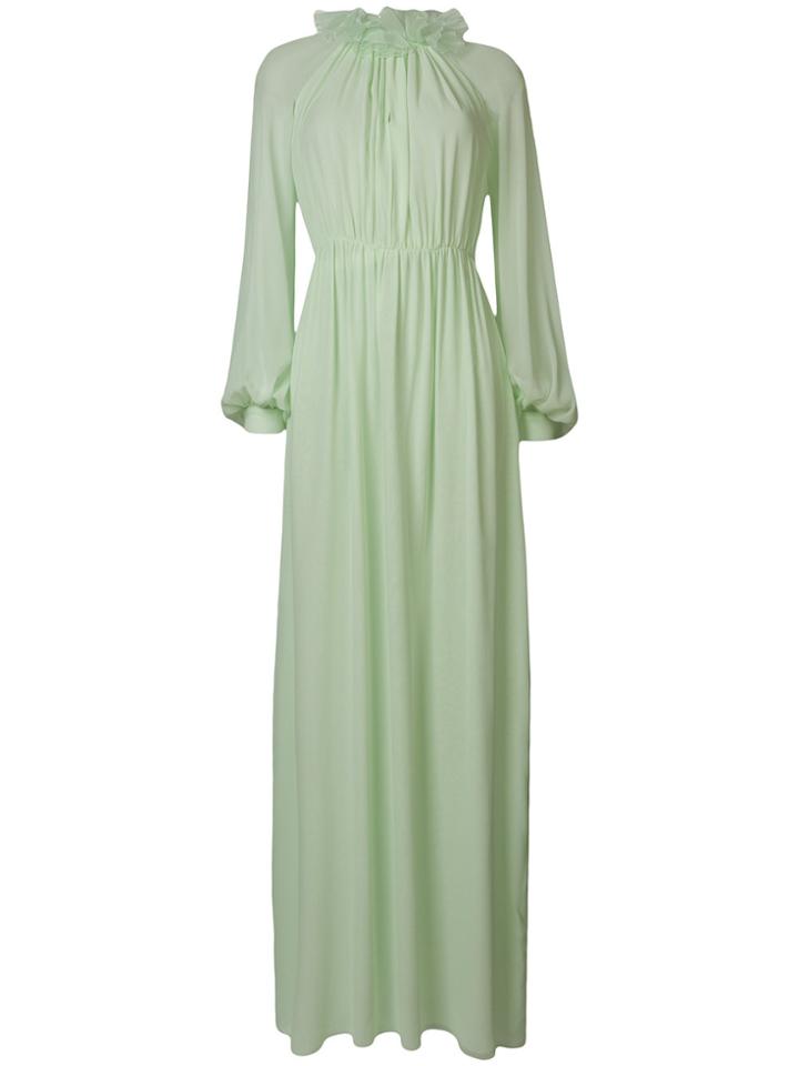 Giambattista Valli Ruffle Neck Maxi Dress - Green
