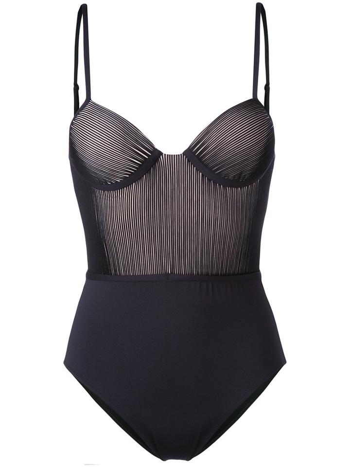 La Perla Super Stripes Swimsuit, Women's, Size: 4, Black, Polyamide/spandex/elastane