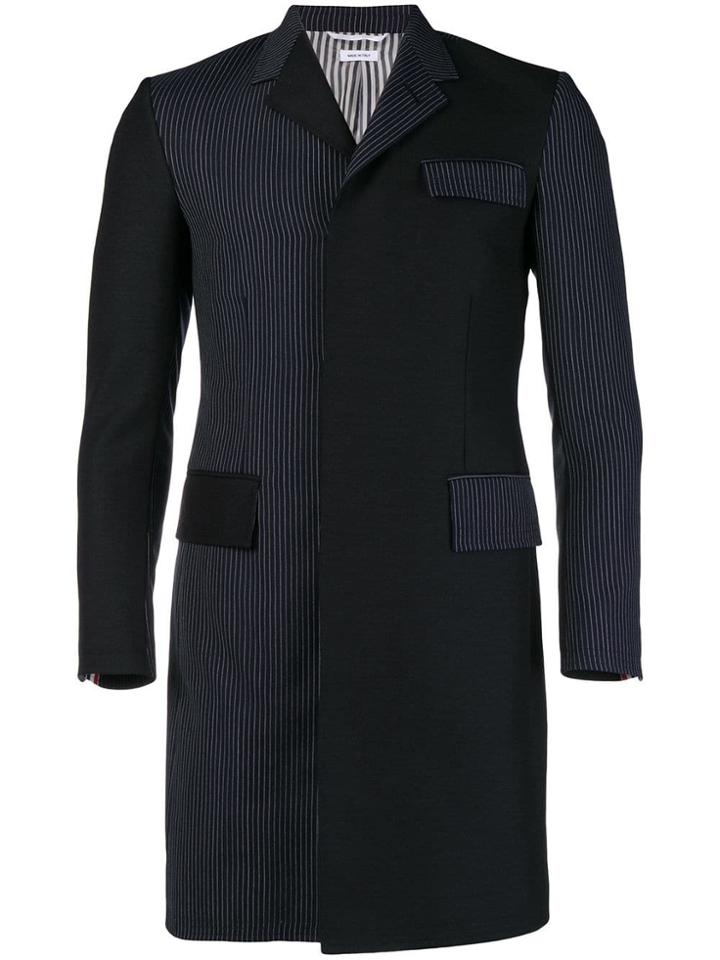 Thom Browne Fun-mix Pinstripe Chesterfield - Blue