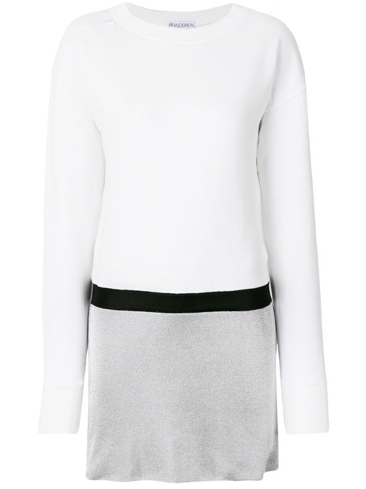 Jw Anderson Distressed Detail Mini Dress - White