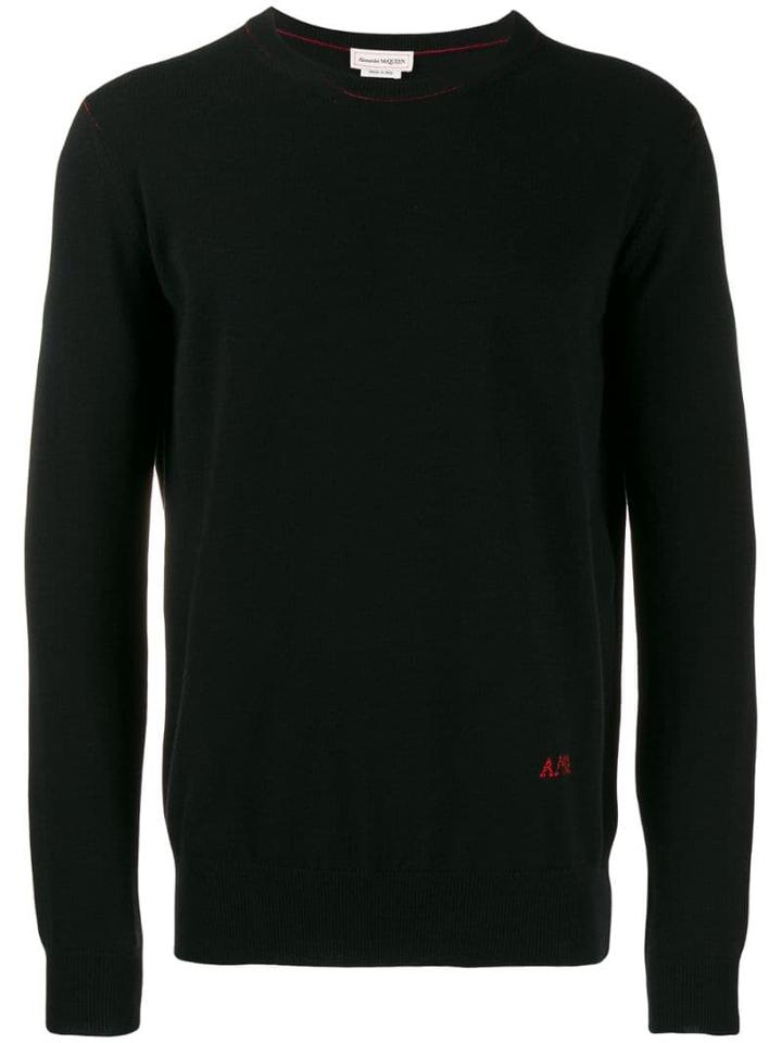 Alexander Mcqueen Embroidered Logo Jumper - Black