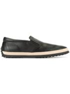 Tod's Contrast Slip-on Loafers - Black