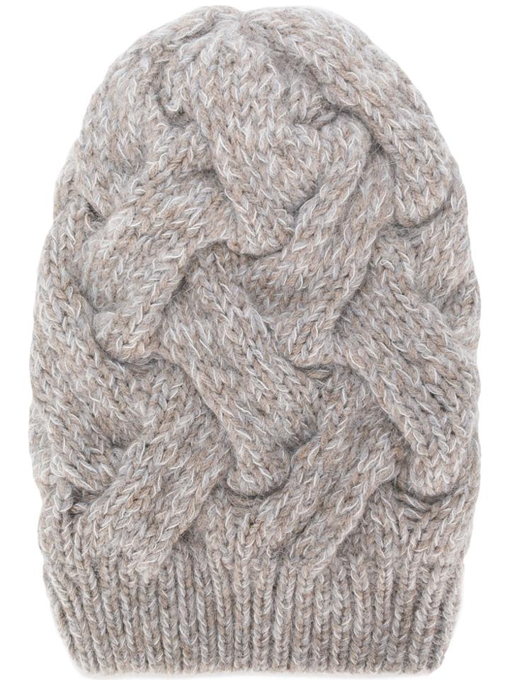 Fabiana Filippi Knitted Beanie - Nude & Neutrals
