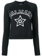 Balmain Flocked Varsity Sweatshirt - Black