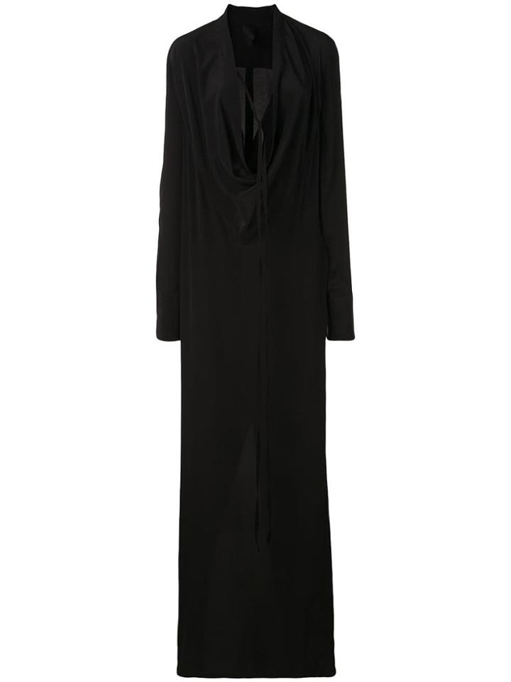 Vera Wang Draped Gown - Black