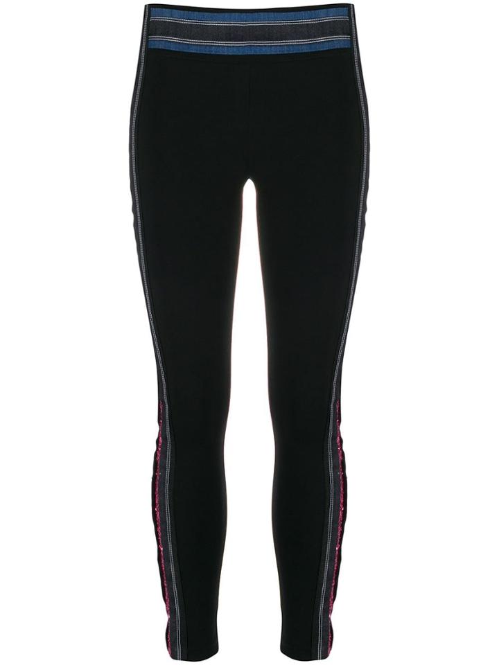 No Ka' Oi Glitter Detail Performance Leggings - Black