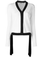 Msgm Monochrome Knit Cardigan, Women's, Size: Medium, White, Virgin Wool