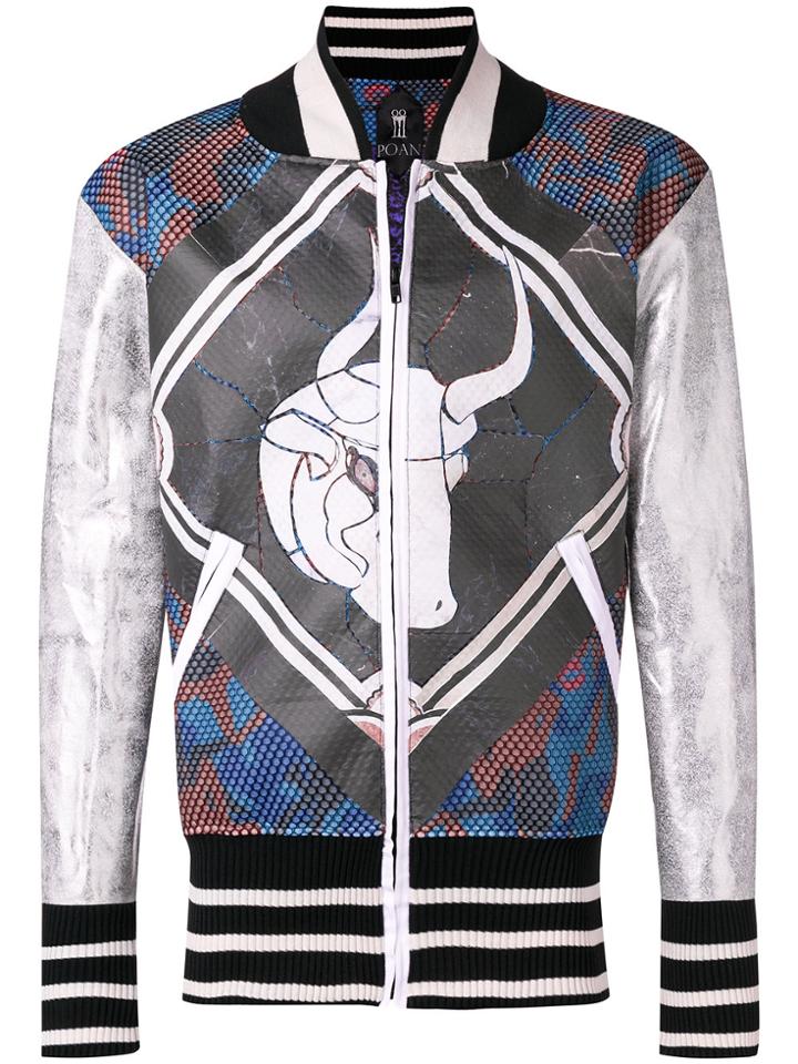 Poan Bull Print Bomber Jacket - Multicolour