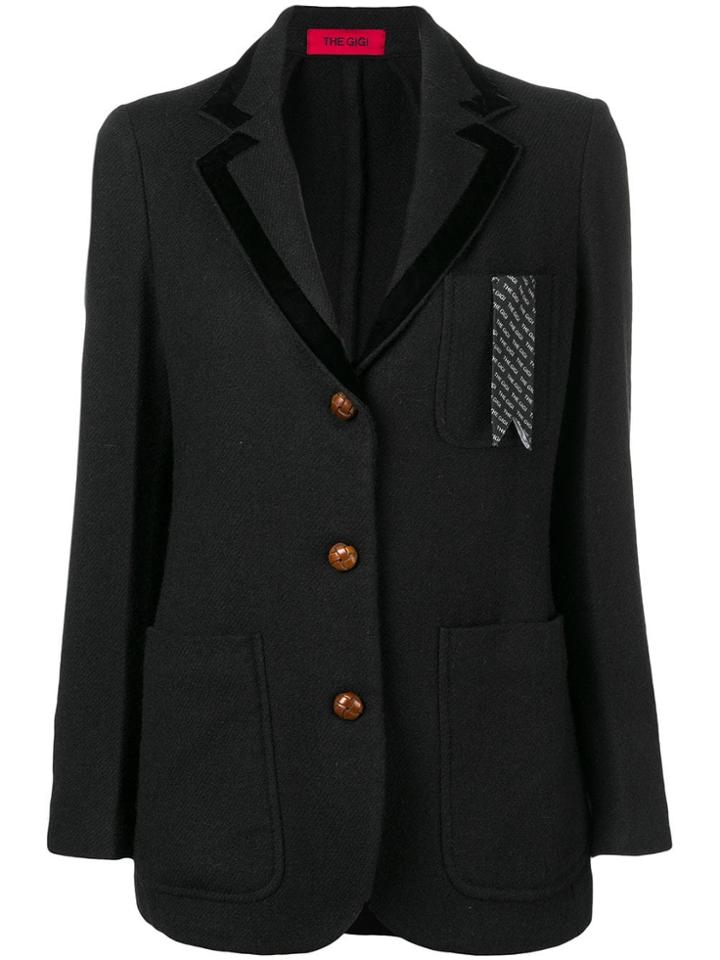 The Gigi Logo Chest Pocket Blazer - Black