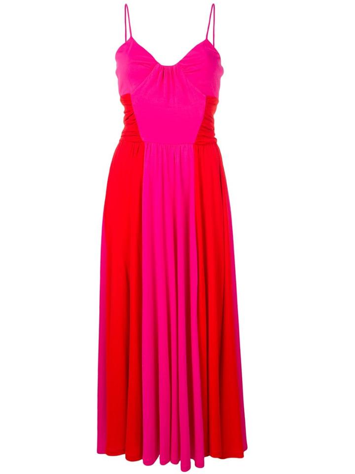 Msgm Two Tone Midi Dress - Pink