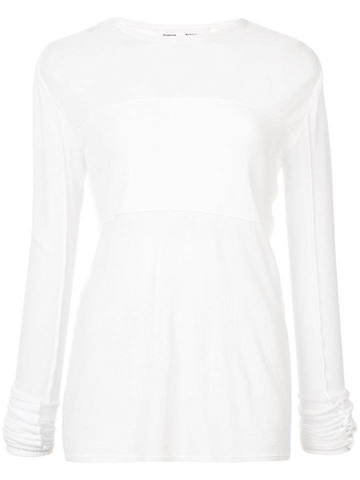 Proenza Schouler Pswl Paneled Gauze Top - White