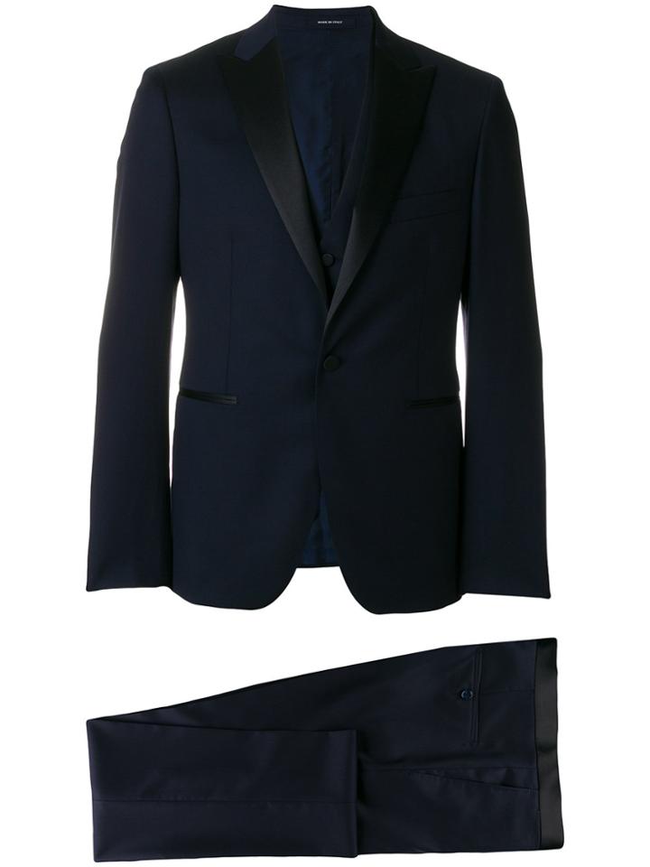 Tagliatore Three Piece Slim Fit Suit - Blue