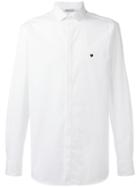 Neil Barrett Small Heart Shirt, Men's, Size: 38, White, Cotton/polyamide/spandex/elastane