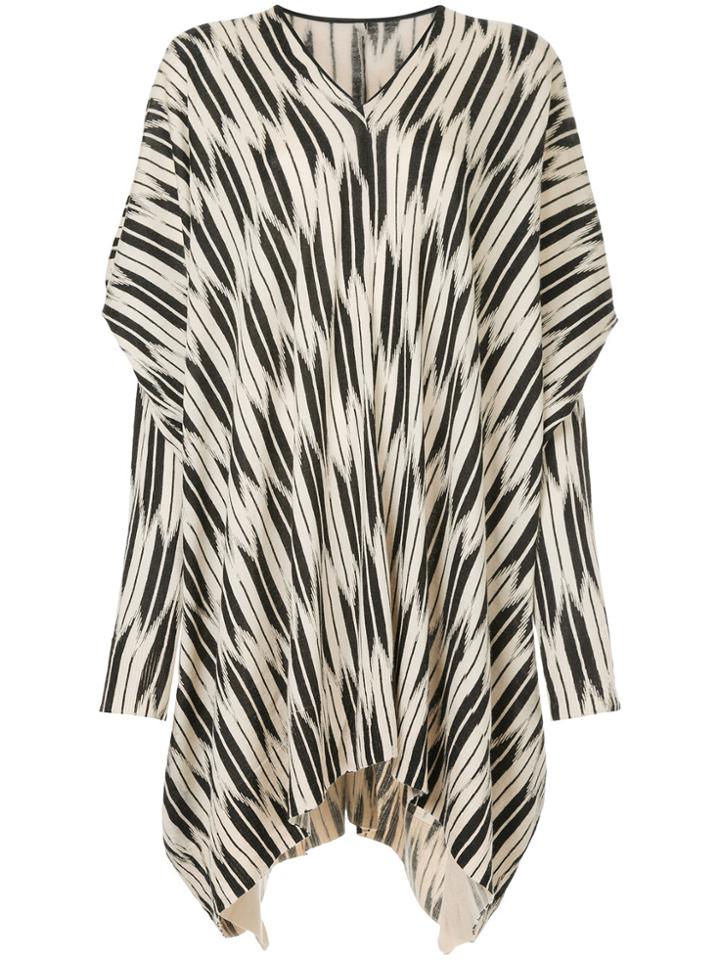 Uma Wang Striped Cape Jumper - Black