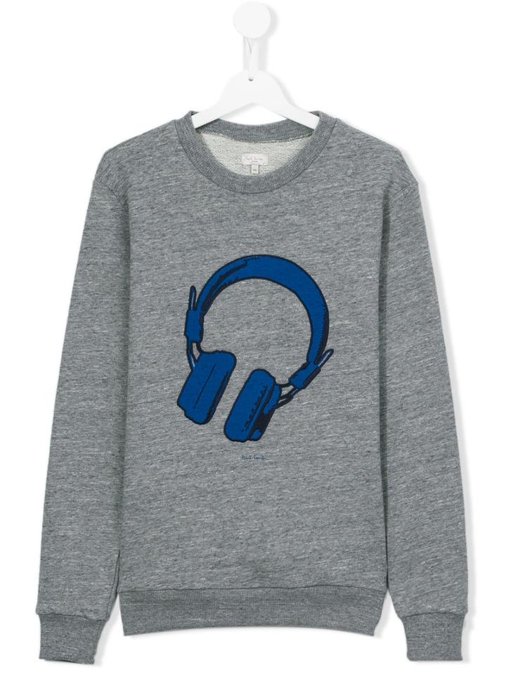 Paul Smith Junior Headphones Print Sweatshirt, Boy's, Size: 16 Yrs, Grey