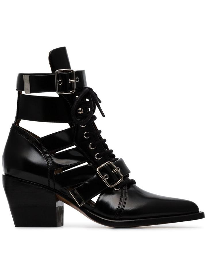 Chloé Chle Reilly60 Lthrbt Bckl Ankl - Black
