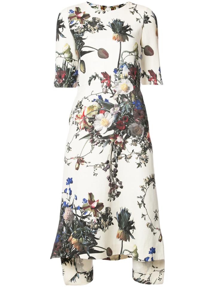 Adam Lippes Floral Print Dress - Multicolour