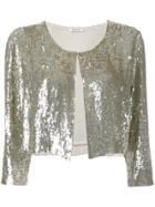 P.a.r.o.s.h. Cropped Sequin Cardigan - Nude & Neutrals