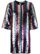Amen Striped Sequin Dress, Women's, Size: 40, Viscose/pvc