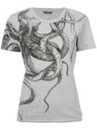 Alexander Mcqueen Octopus T-shirt, Women's, Size: 36, Grey, Cotton